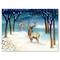 Designart - Winter Landscape With Deers - Traditional Canvas Wall Art Print
